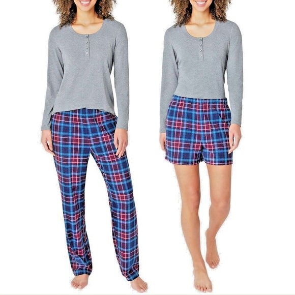 Eddie Bauer Ladies' 3-Piece Waffle Fleece Pajamas Set Gray Size 3X - Picture 1 of 9